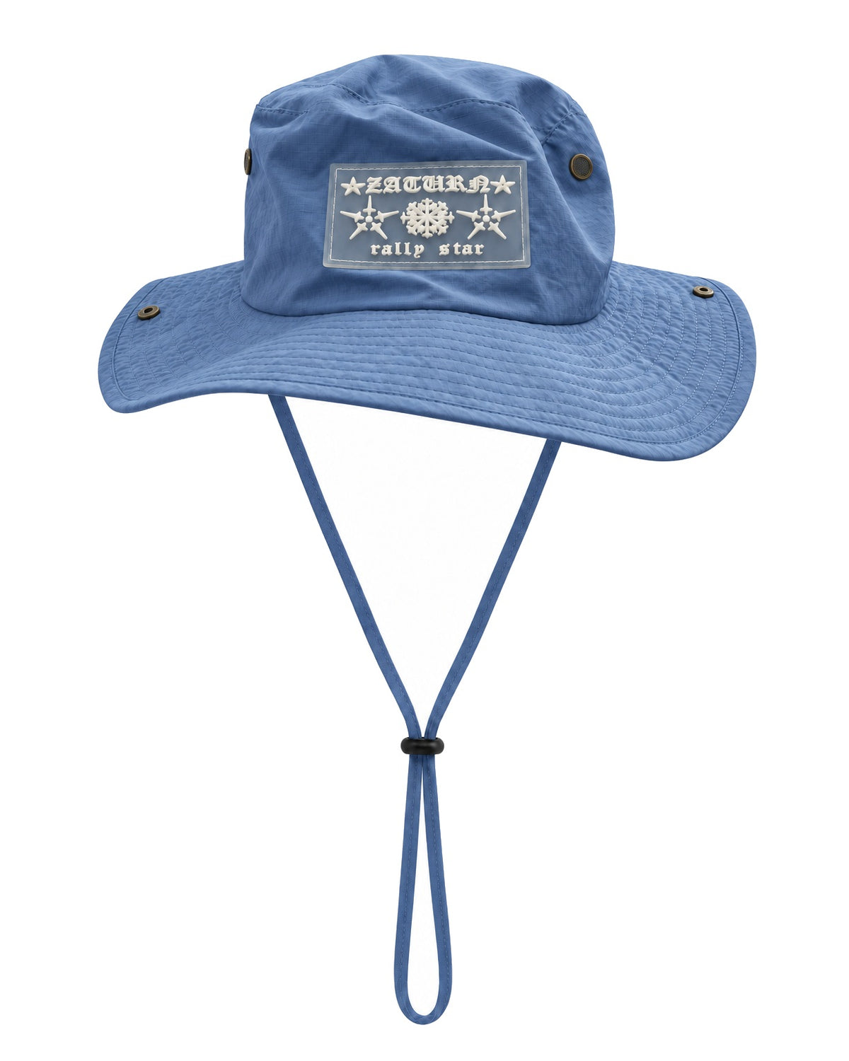 Bucket Hat Zaturn Summer Archive, blue, with 'ZATURN rally star' rubber patch